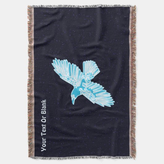 Blue Raven op sterren Deken (Voorkant Verticaal)