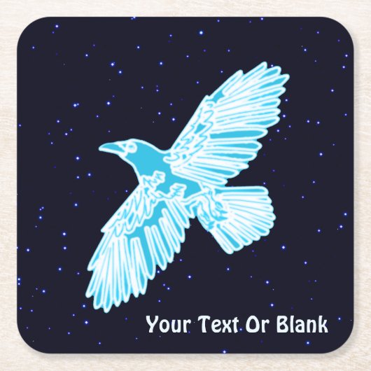 Blue Raven op sterren Kartonnen Onderzetters (Voorkant)