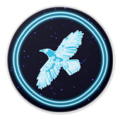 Blue Raven op sterren Keramische Knop (Voorkant)