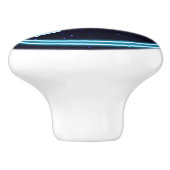 Blue Raven op sterren Keramische Knop (Zijkant)