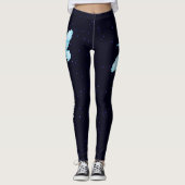 Blue Raven op sterren Leggings (Voorkant)