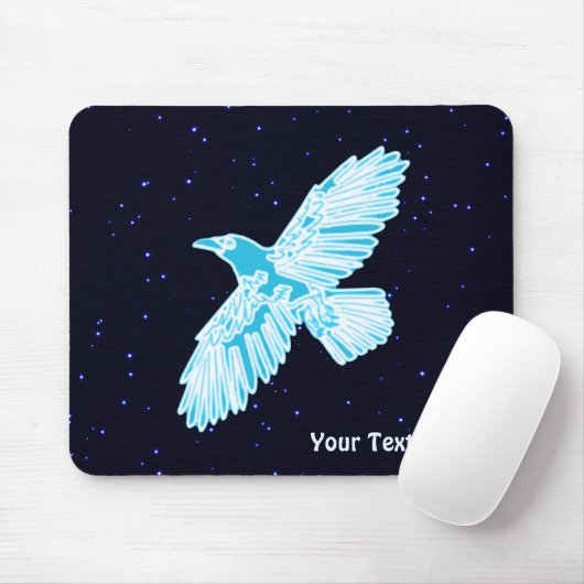 Blue Raven op sterren Muismat (Met muis)