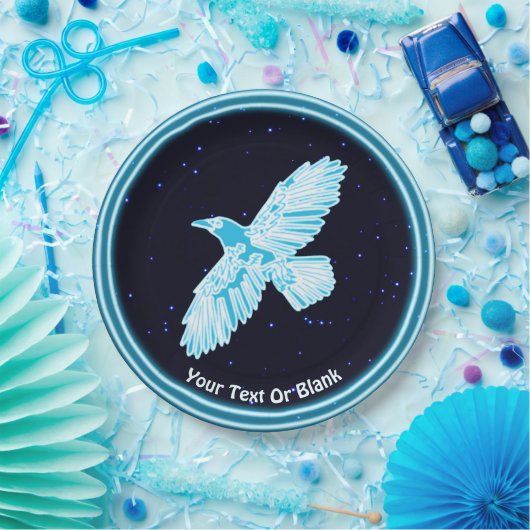 Blue Raven op sterren Papieren Bordje (Feest)