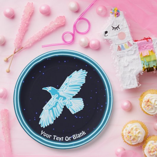 Blue Raven op sterren Papieren Bordje (Feest)
