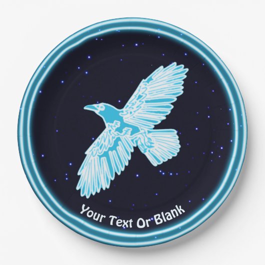 Blue Raven op sterren Papieren Bordje (Voorkant)