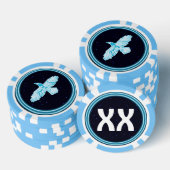 Blue Raven op sterren Poker Chips (Opstapeling)