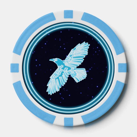 Blue Raven op sterren Poker Chips (Voorkant)