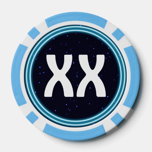 Blue Raven op sterren Poker Chips (Achterkant)