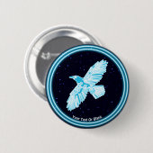 Blue Raven op sterren Ronde Button 5,7 Cm (Voorkant /achterkant)