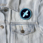 Blue Raven op sterren Ronde Button 5,7 Cm (In situ)