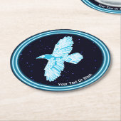 Blue Raven op sterren Ronde Kartonnen Onderzetter (Gebogen)
