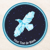 Blue Raven op sterren Ronde Kartonnen Onderzetter (Voorkant)