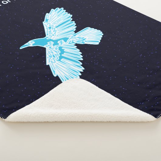 Blue Raven op sterren Sherpa Deken (3/4)