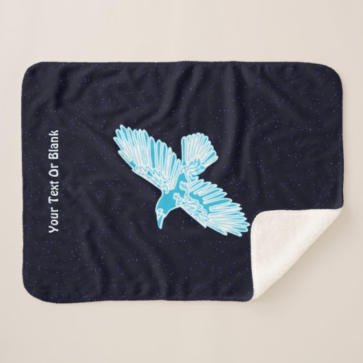Blue Raven op sterren Sherpa Deken (Voorkant (horizontaal))