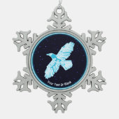 Blue Raven op sterren Tin Sneeuwvlok Ornament (Voorkant)