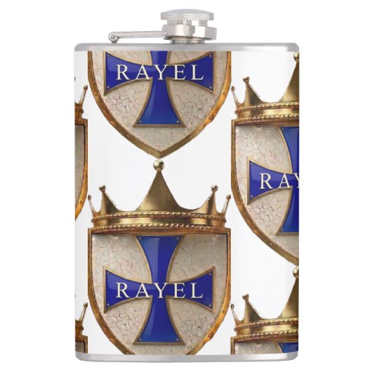 Blue RayEl Crest Vinyl Omwikkelde Fles Heupfles (Voorkant)