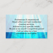 Blue Rays Custom Cleaning Service Schoonmaakbedrij Visitekaartje (Achterkant)