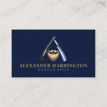 Blue Razor Golden Beard Logo Kapperszaak 