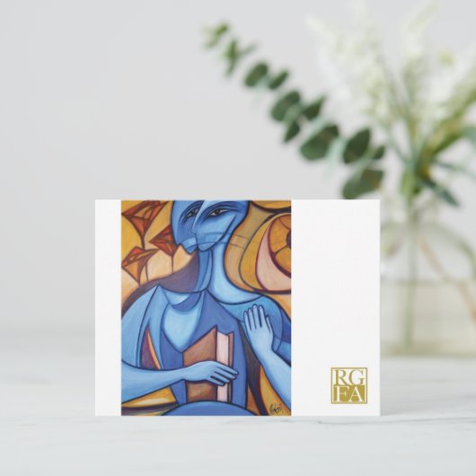 Blue Reader-Briefkaart Briefkaart (Staand voorkant)