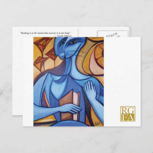 Blue Reader-Briefkaart Briefkaart (Voorkant / Achterkant)