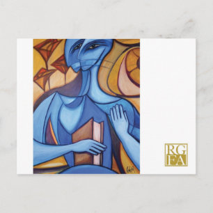 Blue Reader-Briefkaart Briefkaart