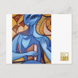 Blue Reader-Briefkaart Briefkaart