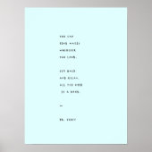 Blue Reading Day met Dr. Suess Quote Poster (Voorkant)