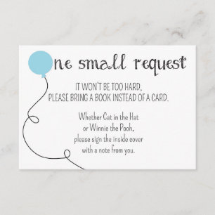 Blue Ready to Pop Baby shower Book Request Card Informatiekaartje