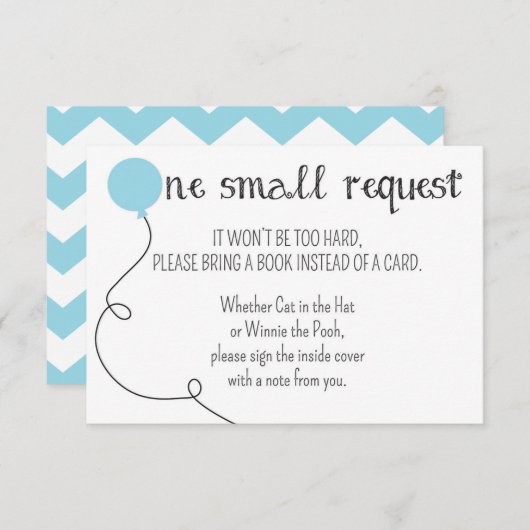 Blue Ready to Pop Baby shower Book Request Card Informatiekaartje (Voorkant / Achterkant)