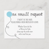 Blue Ready to Pop Baby shower Book Request Card Informatiekaartje (Voorkant)