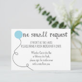 Blue Ready to Pop Baby shower Book Request Card Informatiekaartje (Staand voorkant)