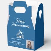 Blue Real Estate Company Agent Photo Customized Bedankdoosjes (Open)