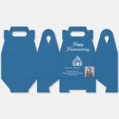 Blue Real Estate Company Agent Photo Customized Bedankdoosjes (Ongevouwen)