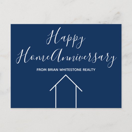 Blue Real Estate Company Custom House Marketing Briefkaart (Voorkant)