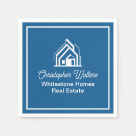 Blue Real Estate Company Custom Realtor Party Servet