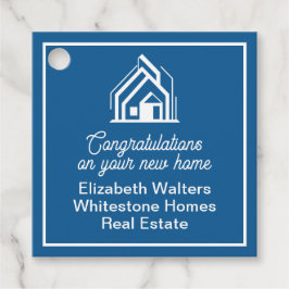 Blue Real Estate Company Customized Realtor Party Bedankjes Labels