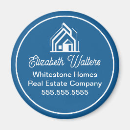 Blue Real Estate Company Elegant Custom Realtor Magneet
