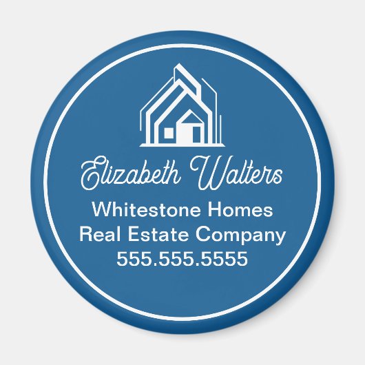 Blue Real Estate Company Elegant Custom Realtor Magneet (Voorkant)