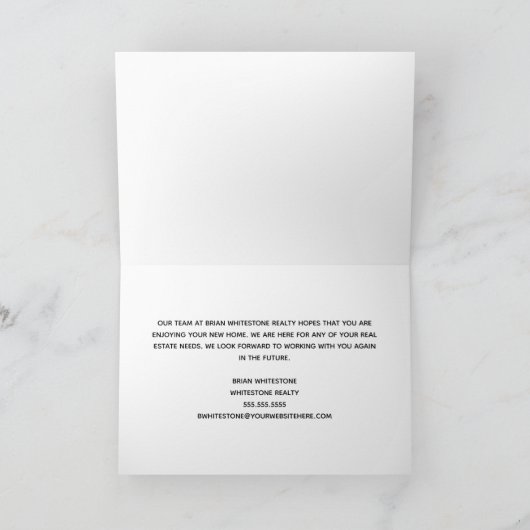 Blue Real Estate Company Gefeliciteerd Custom Kaart (Binnen)