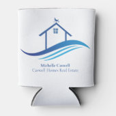 Blue Real Estate Company Home Moderne Logo Custom Blikjeskoeler (Voorkant)