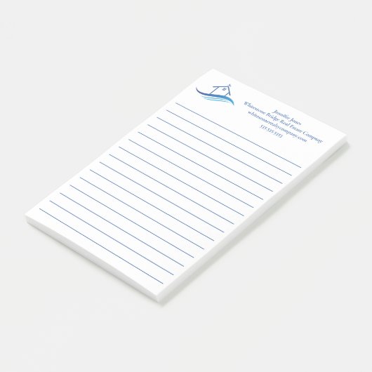 Blue Real Estate Company House Custom Lined Post-it® Notes (Schuin)