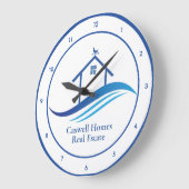 Blue Real Estate Company Modern Logo Custom Kantoo Grote Klok (Hoek)