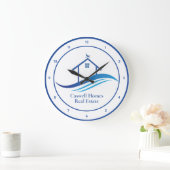 Blue Real Estate Company Modern Logo Custom Kantoo Grote Klok (Huis)