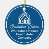 Blue Real Estate Company Personalized Realtor Keramisch Ornament (Voorkant)