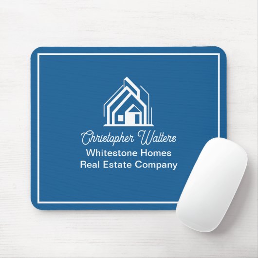 Blue Real Estate Company Personalized Realtor Muismat (Met muis)