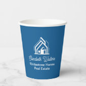 Blue Real Estate Company Personalized Realtor Papieren Bekers (Voorkant)