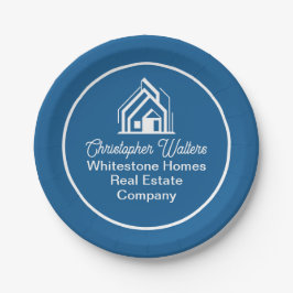 Blue Real Estate Company Personalized Realtor Papieren Bordje