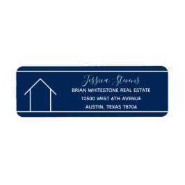 Blue Real Estate Company Realtor Return-adres Etiket