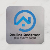 Blue Real Estate Logo Afsprakenkaartje (Voorkant)