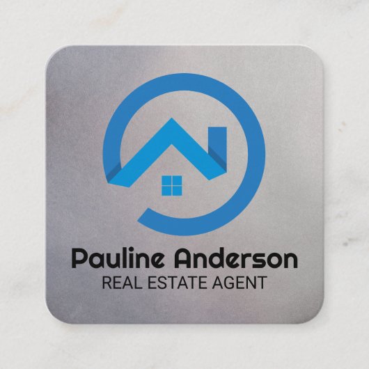 Blue Real Estate Logo Afsprakenkaartje (Voorkant)